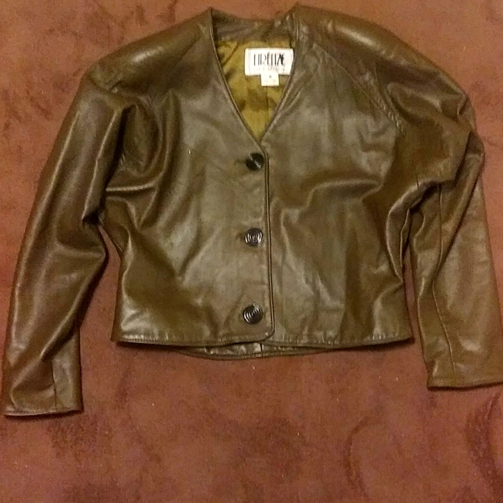 Beautiful butter soft olive green leather jacket